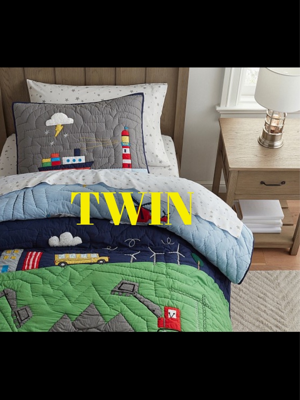 Pottery Barn Kids big adventure twin size bed set